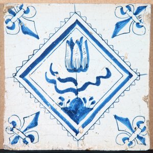 Tulipe dans un diamant (avec coins fleur-de-lis) 1620-50 - Unbekannt Unbekannt